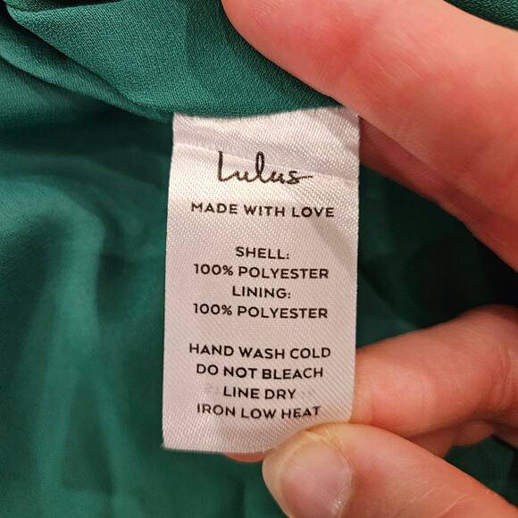 Lulus Dress Womens Size XS Totally Cute Time Green Floral Collared Wrap Mini NEW - Picture 14 of 15